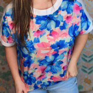 Vibrant Floral Women's Blouse